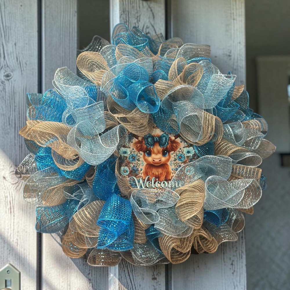 Baby Highland Cow Wreath